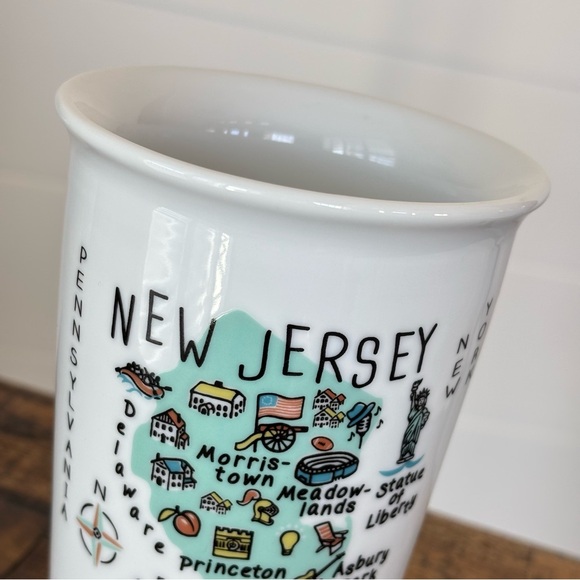 222 Fifth New Jersey White Porcelain Mug Map Design Tall Coffee Tea - Picture 4 of 13